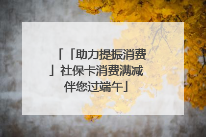 「助力提振消费」社保卡消费满减伴您过端午