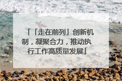 「走在前列」创新机制，凝聚合力，推动执行工作高质量发展