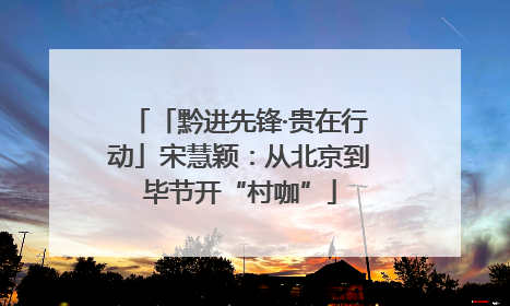 「黔进先锋·贵在行动」宋慧颖：从北京到毕节开“村咖”