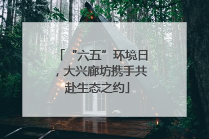 “六五”环境日，大兴廊坊携手共赴生态之约