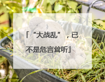 “大战乱”，已不是危言耸听