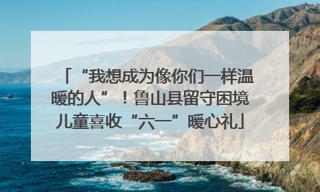 “我想成为像你们一样温暖的人”！鲁山县留守困境儿童喜收“六一”暖心礼