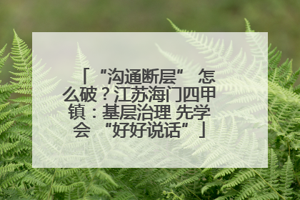 “沟通断层” 怎么破？江苏海门四甲镇：基层治理 先学会 “好好说话”