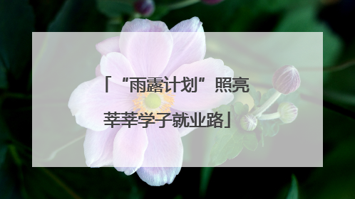 “雨露计划”照亮莘莘学子就业路