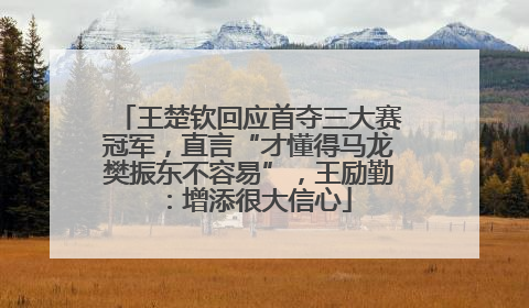 王楚钦回应首夺三大赛冠军，直言“才懂得马龙樊振东不容易”，王励勤：增添很大信心