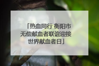 热血同行 衡阳市无偿献血者联谊迎接世界献血者日