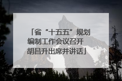 省“十五五”规划编制工作会议召开 胡昌升出席并讲话