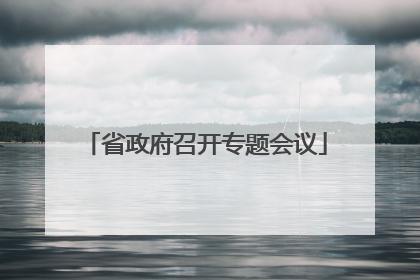 省政府召开专题会议