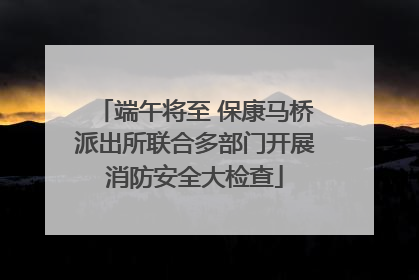 端午将至 保康马桥派出所联合多部门开展消防安全大检查