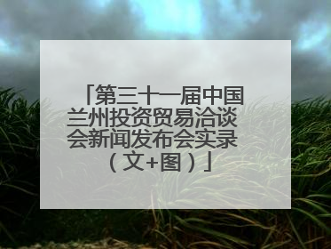 第三十一届中国兰州投资贸易洽谈会新闻发布会实录（文+图）