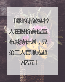 绿的谐波实控人在股价高位宣布减持计划，兄弟二人套现或超7亿元