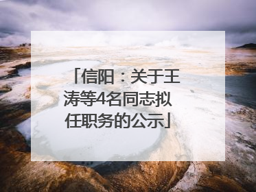 信阳：关于王涛等4名同志拟任职务的公示