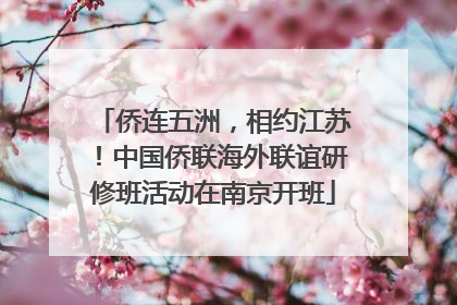 侨连五洲，相约江苏！中国侨联海外联谊研修班活动在南京开班