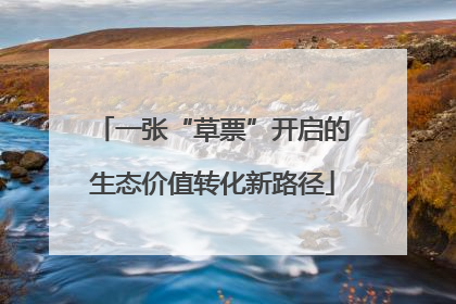 一张“草票”开启的生态价值转化新路径