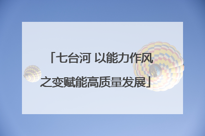 七台河 以能力作风之变赋能高质量发展