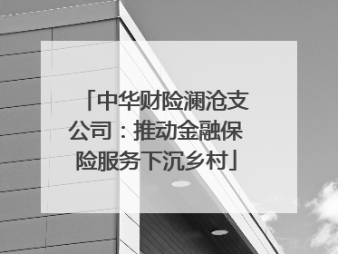 中华财险澜沧支公司：推动金融保险服务下沉乡村