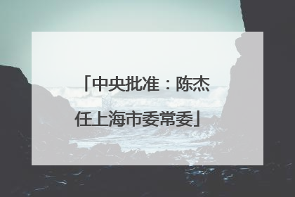 中央批准：陈杰任上海市委常委