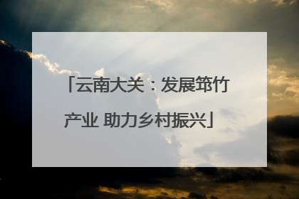 云南大关：发展筇竹产业 助力乡村振兴