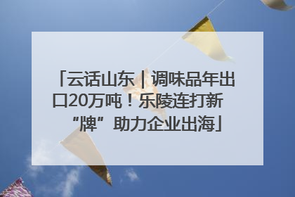 云话山东｜调味品年出口20万吨！乐陵连打新“牌”助力企业出海