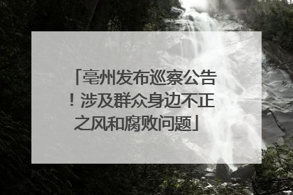 亳州发布巡察公告！涉及群众身边不正之风和腐败问题