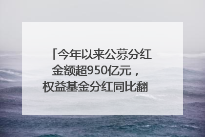 今年以来公募分红金额超950亿元，权益基金分红同比翻倍｜招财猫