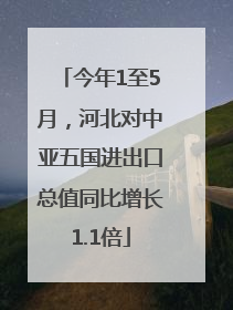 今年1至5月，河北对中亚五国进出口总值同比增长1.1倍