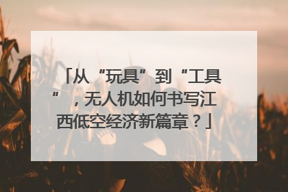 从“玩具”到“工具”，无人机如何书写江西低空经济新篇章？