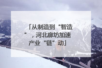 从制造到“智造”，河北廊坊加速产业“链”动