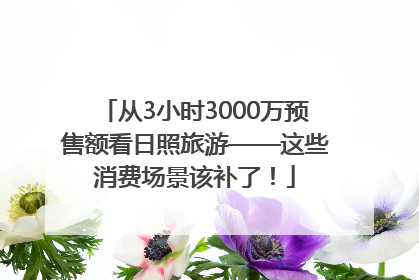 从3小时3000万预售额看日照旅游——这些消费场景该补了！