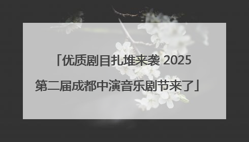 优质剧目扎堆来袭 2025第二届成都中演音乐剧节来了