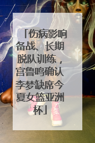 伤病影响备战、长期脱队训练，宫鲁鸣确认李梦缺席今夏女篮亚洲杯