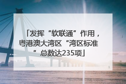 发挥“软联通”作用，粤港澳大湾区“湾区标准”总数达235项