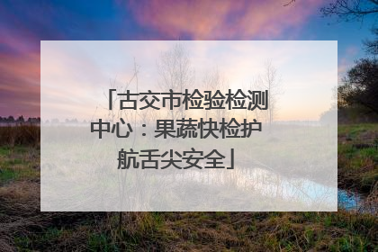 古交市检验检测中心：果蔬快检护航舌尖安全