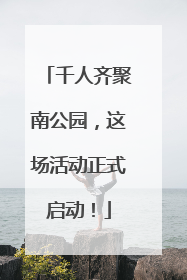 千人齐聚南公园，这场活动正式启动！