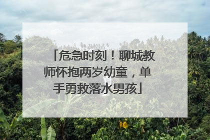 危急时刻！聊城教师怀抱两岁幼童，单手勇救落水男孩