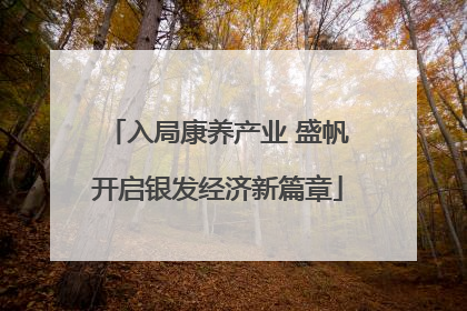 入局康养产业 盛帆开启银发经济新篇章