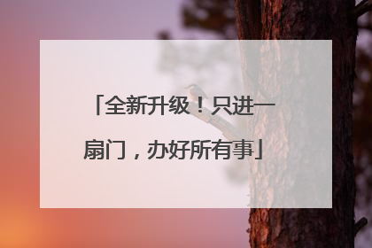 全新升级！只进一扇门，办好所有事