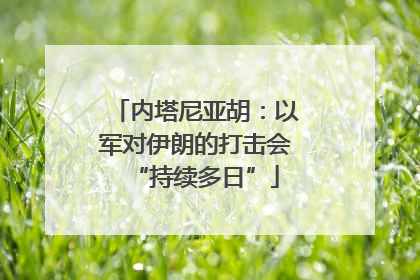 内塔尼亚胡：以军对伊朗的打击会“持续多日”