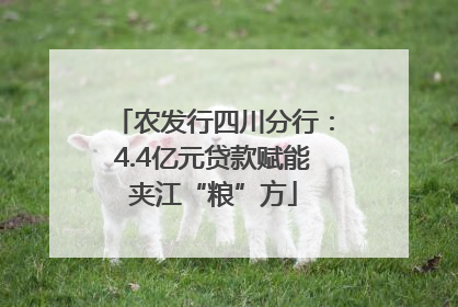 农发行四川分行：4.4亿元贷款赋能夹江“粮”方
