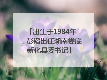 出生于1984年，彭韬出任湖南娄底新化县委书记