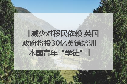 减少对移民依赖 英国政府将投30亿英镑培训本国青年“学徒”