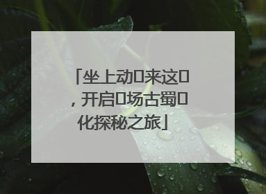坐上动⻋来这⾥，开启⼀场古蜀⽂化探秘之旅