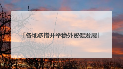 各地多措并举稳外贸促发展