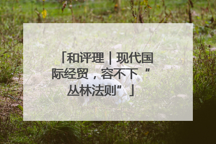和评理｜现代国际经贸，容不下“丛林法则”