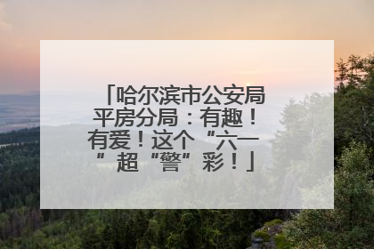哈尔滨市公安局平房分局：有趣！有爱！这个“六一”超“警”彩！