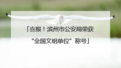 喜报！滨州市公安局荣获“全国文明单位”称号