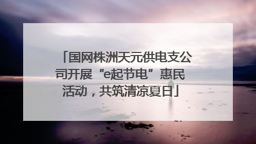 国网株洲天元供电支公司开展“e起节电”惠民活动，共筑清凉夏日