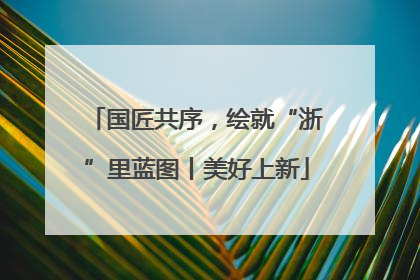 国匠共序，绘就“浙”里蓝图丨美好上新