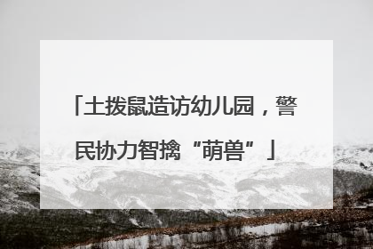 土拨鼠造访幼儿园，警民协力智擒“萌兽”