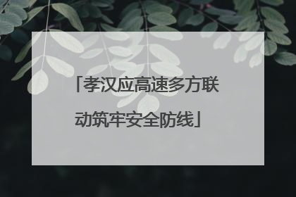 孝汉应高速多方联动筑牢安全防线